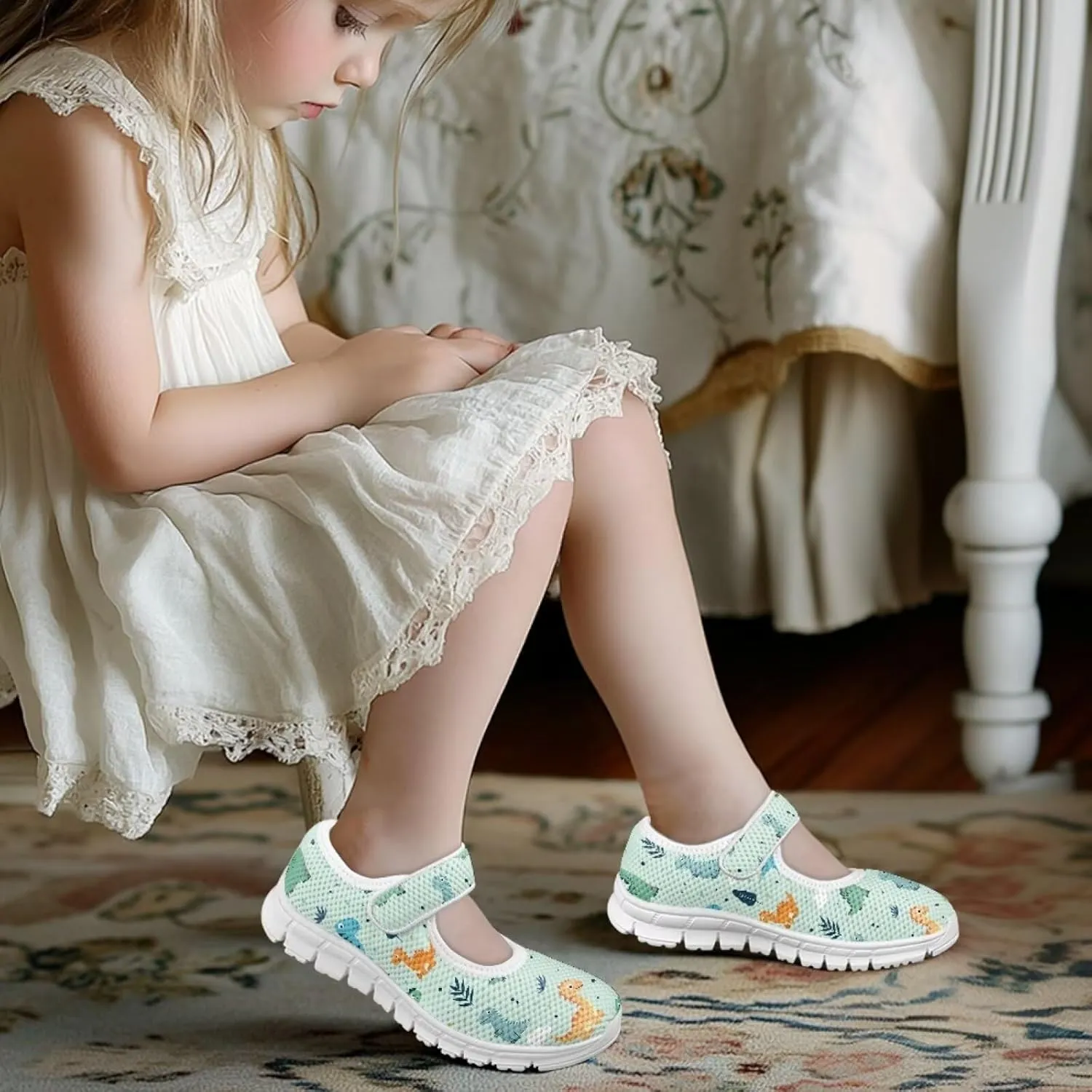 Coloranimal Mary Jane Shoes Girls Dress Shoes Single Buckle Girls' Flats Uniform Shoes Casual Princess Shoes with Anti Skid Sole