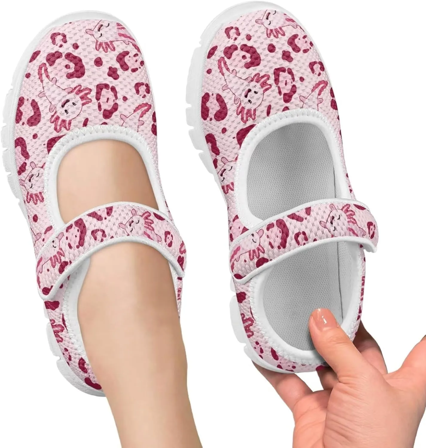 Coloranimal Mary Jane Shoes Girls' Flats Dance Shoes Adjustable Princess Shoes with Hook and Loops School Uniform Shoes for Girls