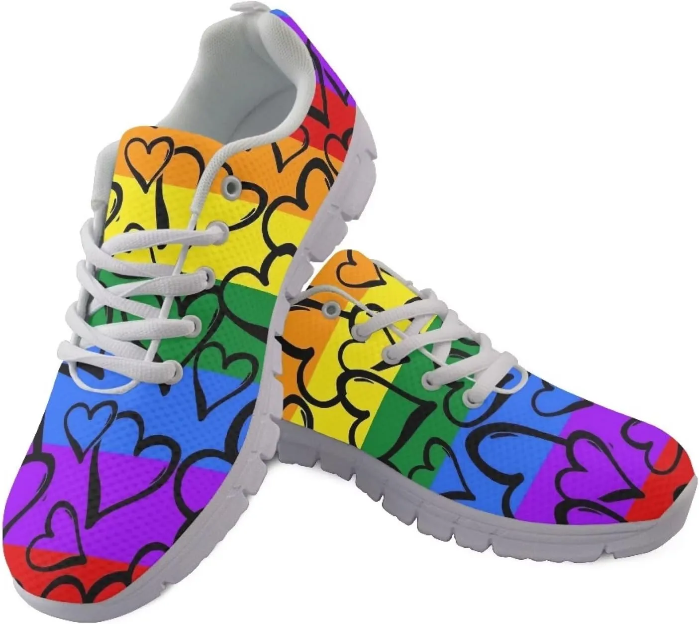 Coloranimal Spring Summer Gift Flats for Women Men Running Walking Sneakers