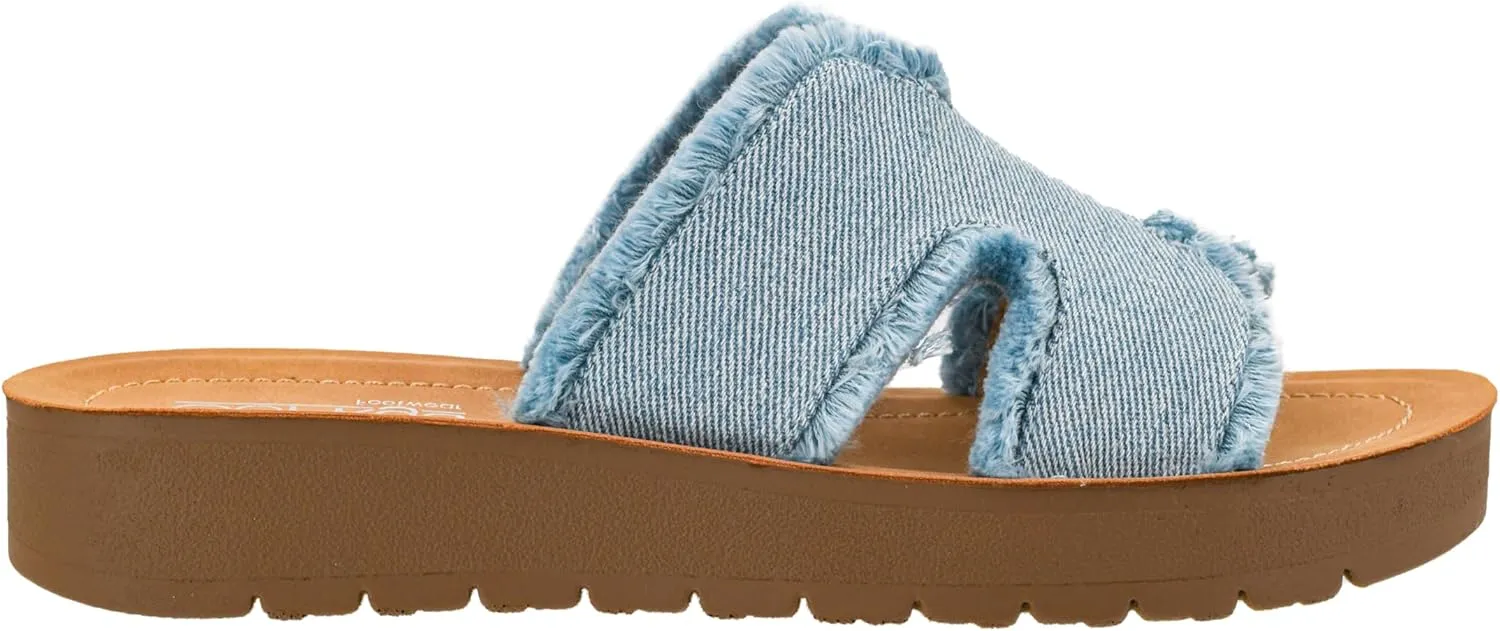 Corkys Footwear Hold Please 1-Inch Platform Sandals with Cushioned Foot-bed and Stylish 'H' Strap On Upper– Ultimate Comfort Meets Chic Design - Perfect For Everyday Wear