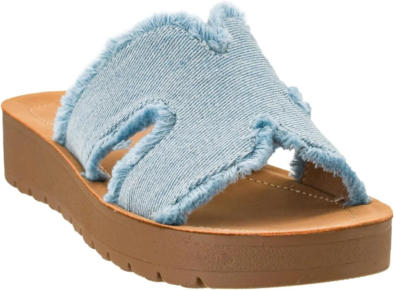 Corkys Footwear Hold Please 1-Inch Platform Sandals with Cushioned Foot-bed and Stylish 'H' Strap On Upper– Ultimate Comfort Meets Chic Design - Perfect For Everyday Wear