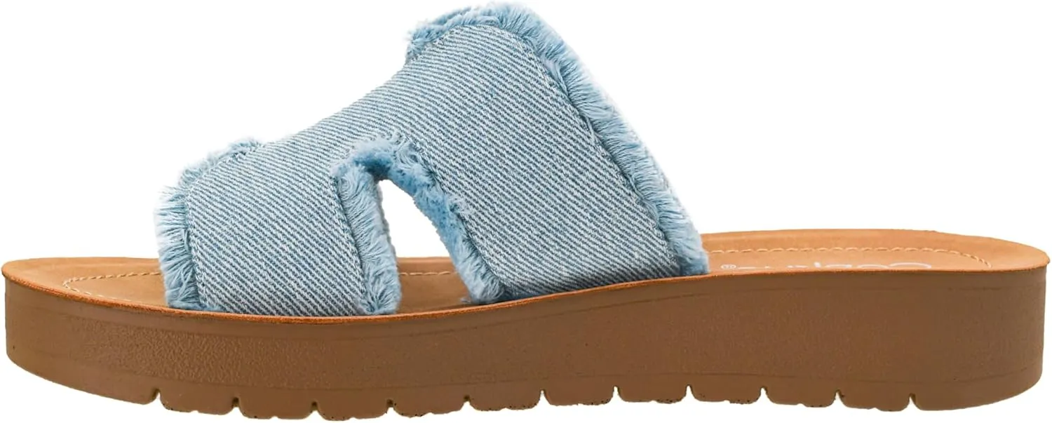 Corkys Footwear Hold Please 1-Inch Platform Sandals with Cushioned Foot-bed and Stylish 'H' Strap On Upper– Ultimate Comfort Meets Chic Design - Perfect For Everyday Wear