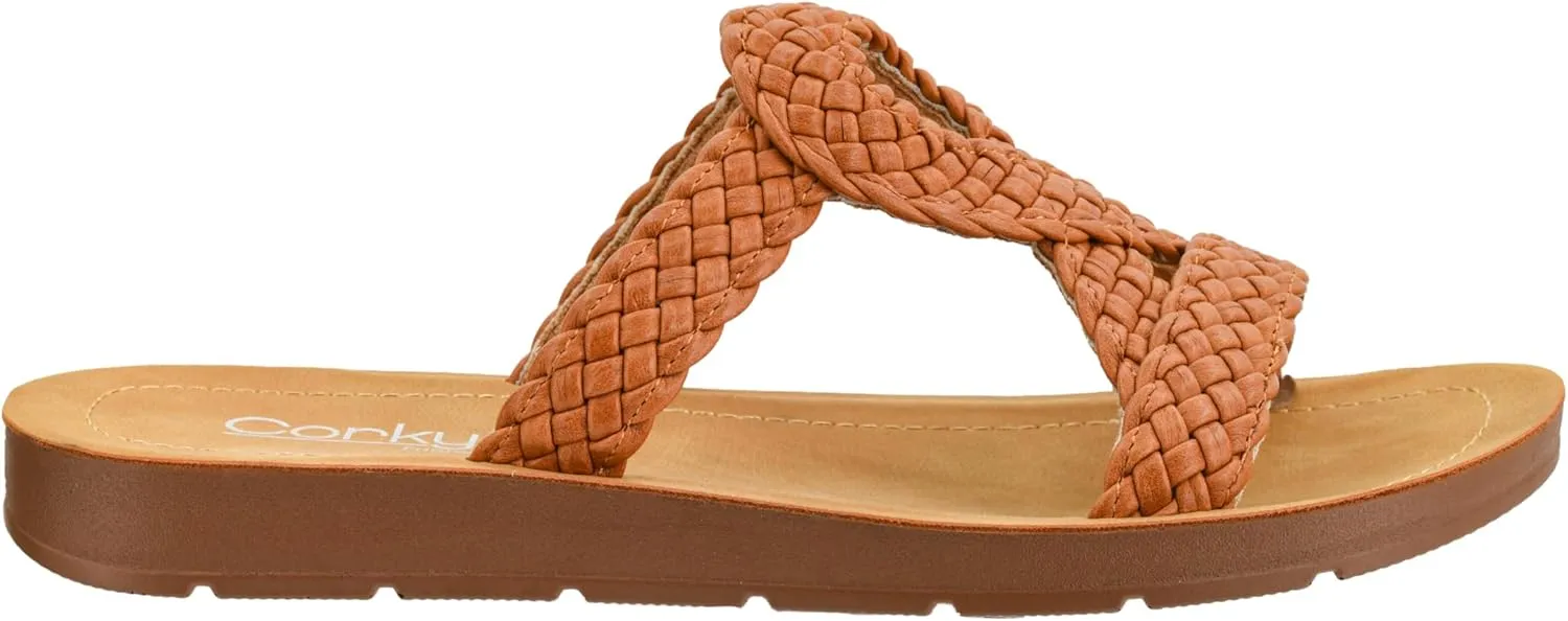 Corkys Footwear Womens All Tangled Up Sandals - With Flexible Comfortable Soles, Woven Straps, And A Chic Keyhole Design - Chic and Stylish Summer Sandals