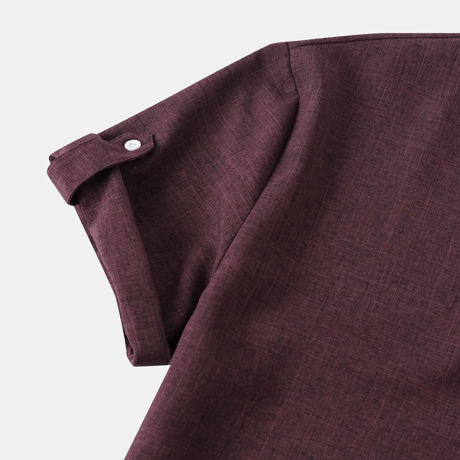 Cotton Linen Shirts for Men Summer Lightweight Casual Short Sleeve T Shirts Banded Collar Henley Tops Beach Vacation