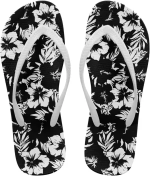 Creative Tropical Floral Print Women Flip Flops Lightweight Shower Slippers Stylish Casual Beach Sandals Summer Vacation