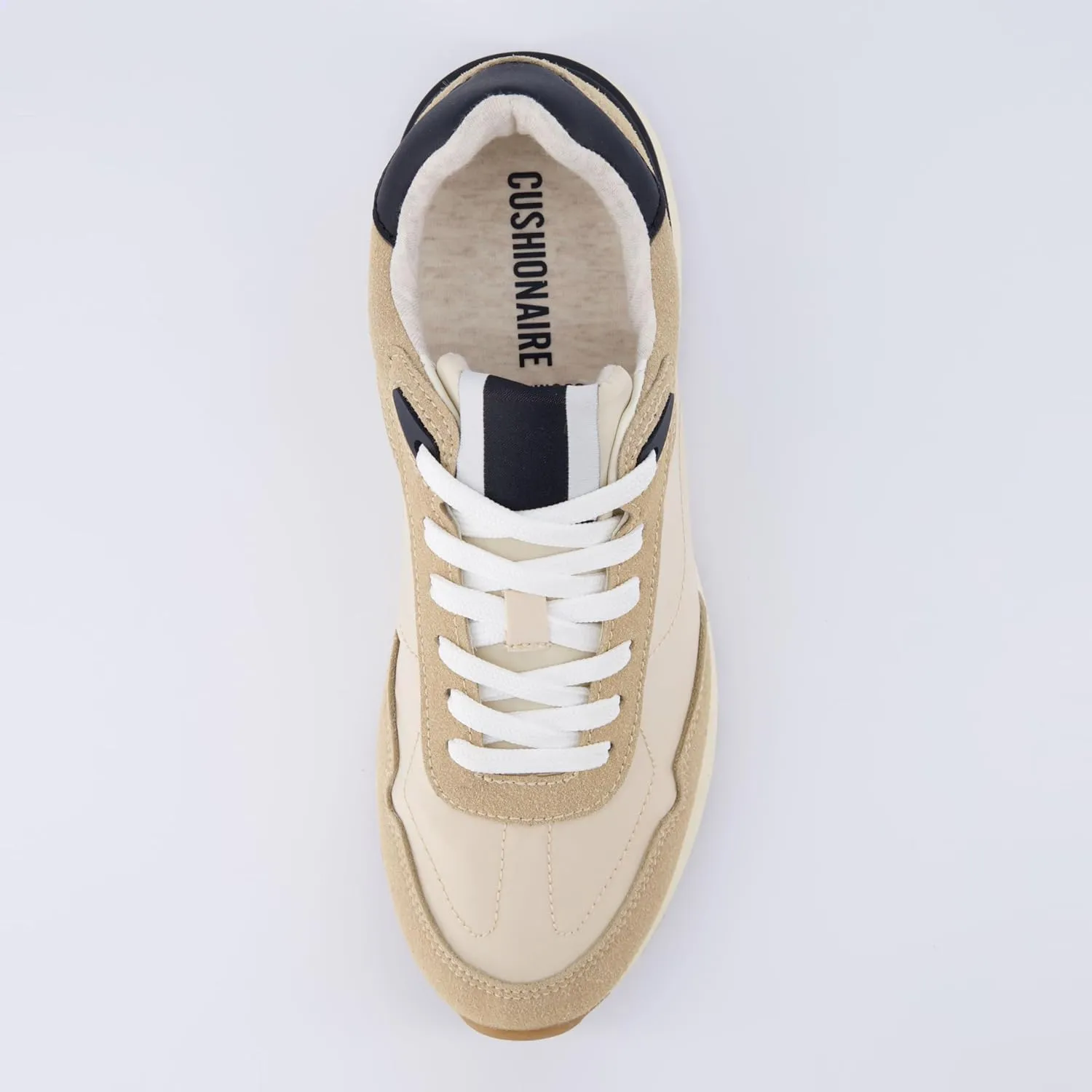 CUSHIONAIRE Women's Kicks lace up Nylon Sneaker  Comfort Foam, Wide Widths Available
