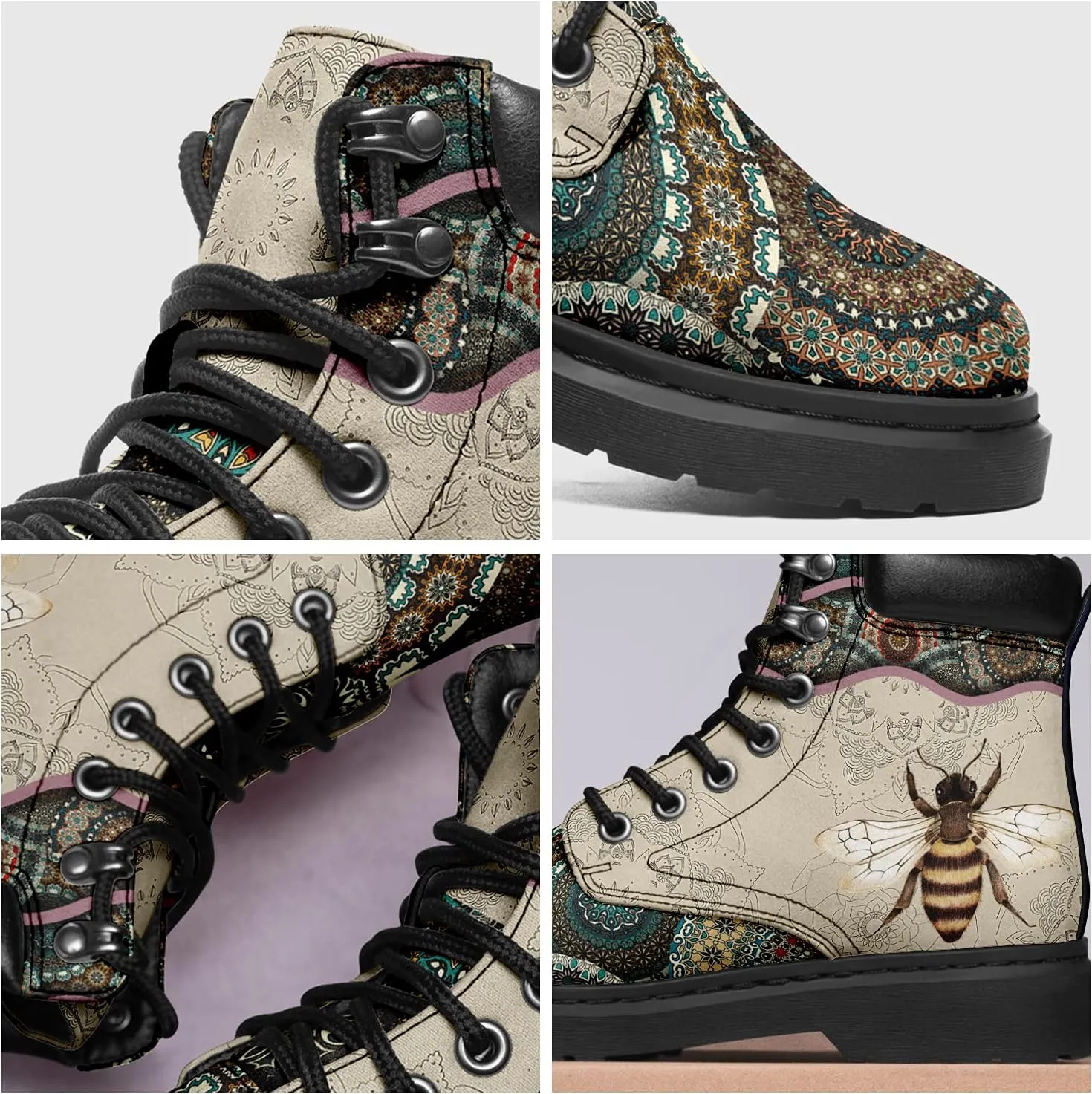 Custom Flower Mandala Animal Print Boots for Women Fashion Boots Winter Boots for Girl Lady