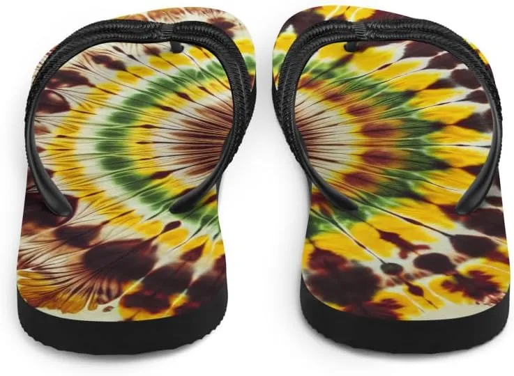 Customizable Classic Tie-Dye Flip-Flops, Comfortable Summer Sandals, Trendy Beach Footwear, Stylish Casual Slip-Ons,