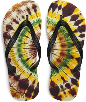 Customizable Classic Tie-Dye Flip-Flops, Comfortable Summer Sandals, Trendy Beach Footwear, Stylish Casual Slip-Ons,