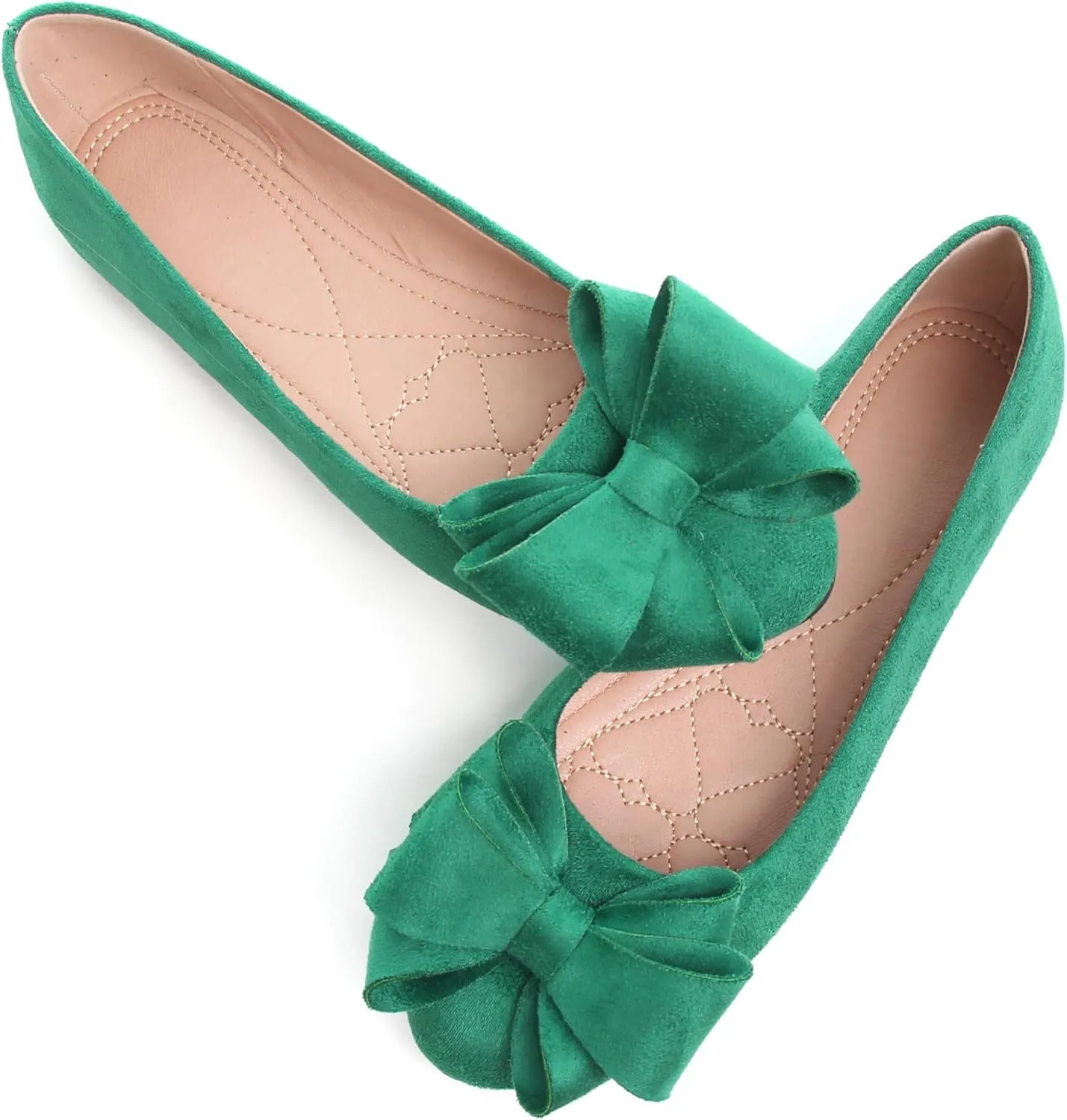 Dear Time Women's Bowknot Flats Cute Ballets Slip on Dress Shoes Casual Comfortable Shoes
