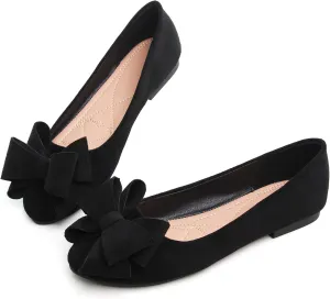 Dear Time Women's Bowknot Flats Cute Ballets Slip on Dress Shoes Casual Comfortable Shoes