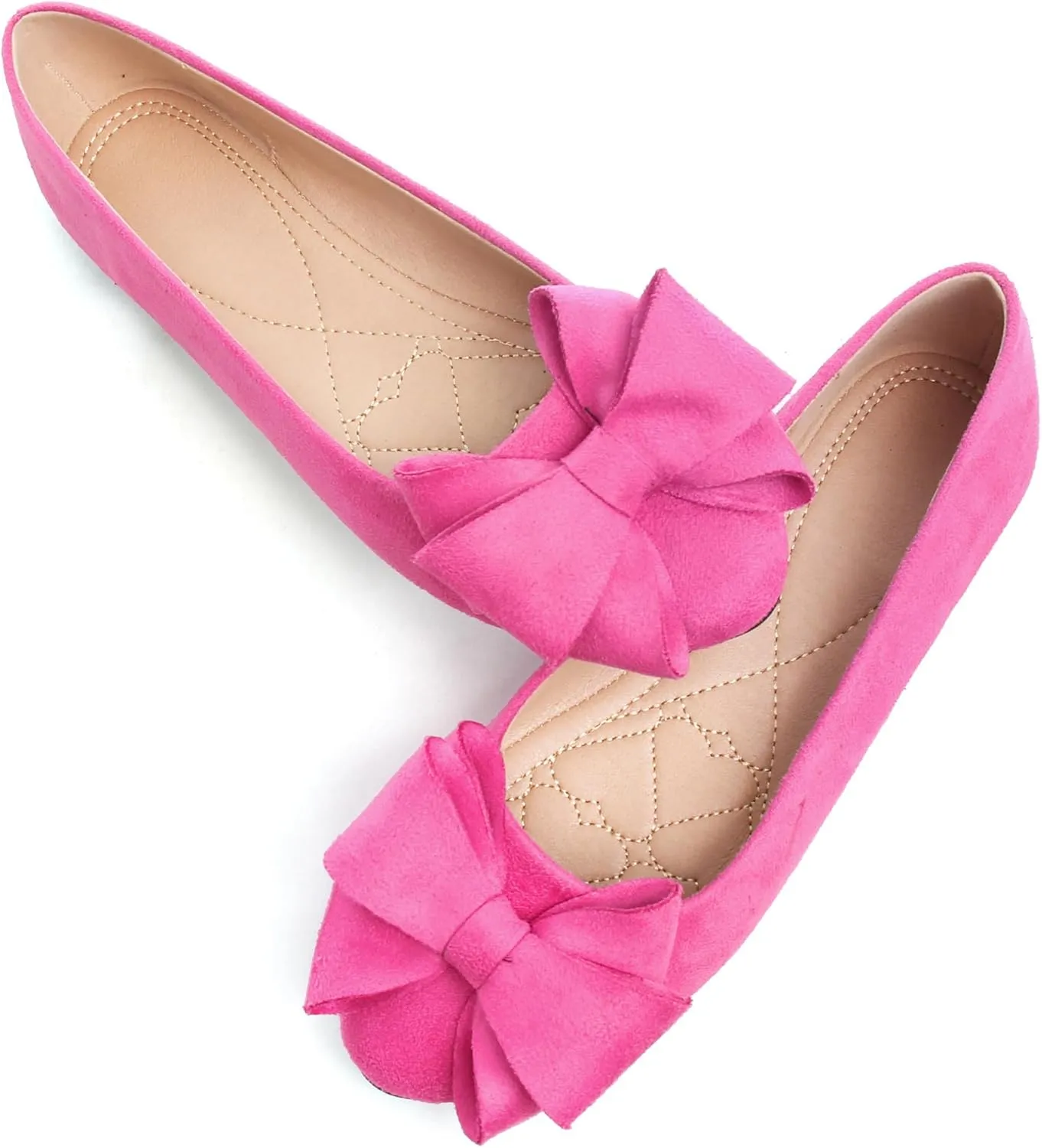 Dear Time Women's Bowknot Flats Cute Ballets Slip on Dress Shoes Casual Comfortable Shoes