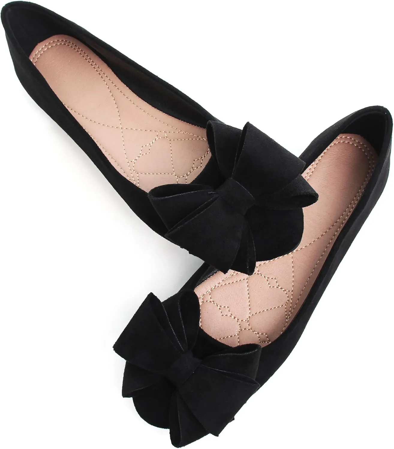 Dear Time Women's Bowknot Flats Cute Ballets Slip on Dress Shoes Casual Comfortable Shoes