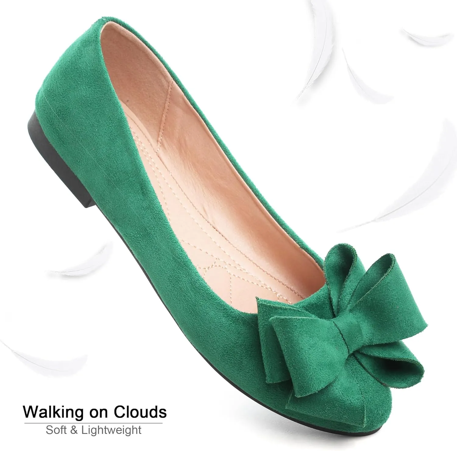 Dear Time Women's Bowknot Flats Cute Ballets Slip on Dress Shoes Casual Comfortable Shoes