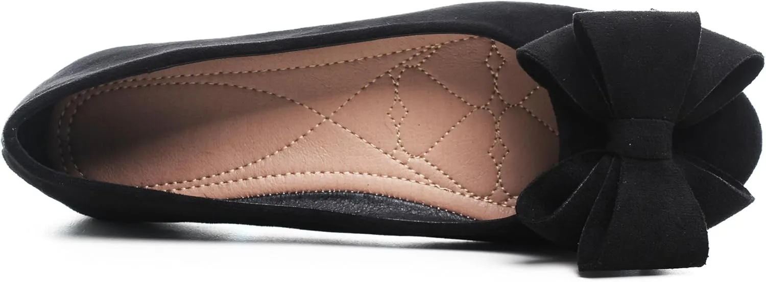 Dear Time Women's Bowknot Flats Cute Ballets Slip on Dress Shoes Casual Comfortable Shoes