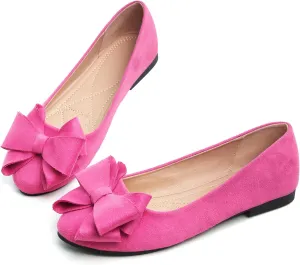 Dear Time Women's Bowknot Flats Cute Ballets Slip on Dress Shoes Casual Comfortable Shoes