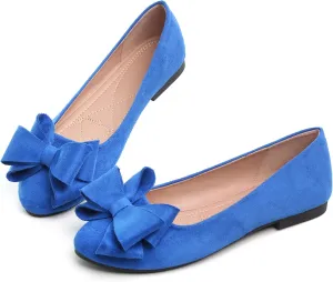 Dear Time Women's Bowknot Flats Cute Ballets Slip on Dress Shoes Casual Comfortable Shoes