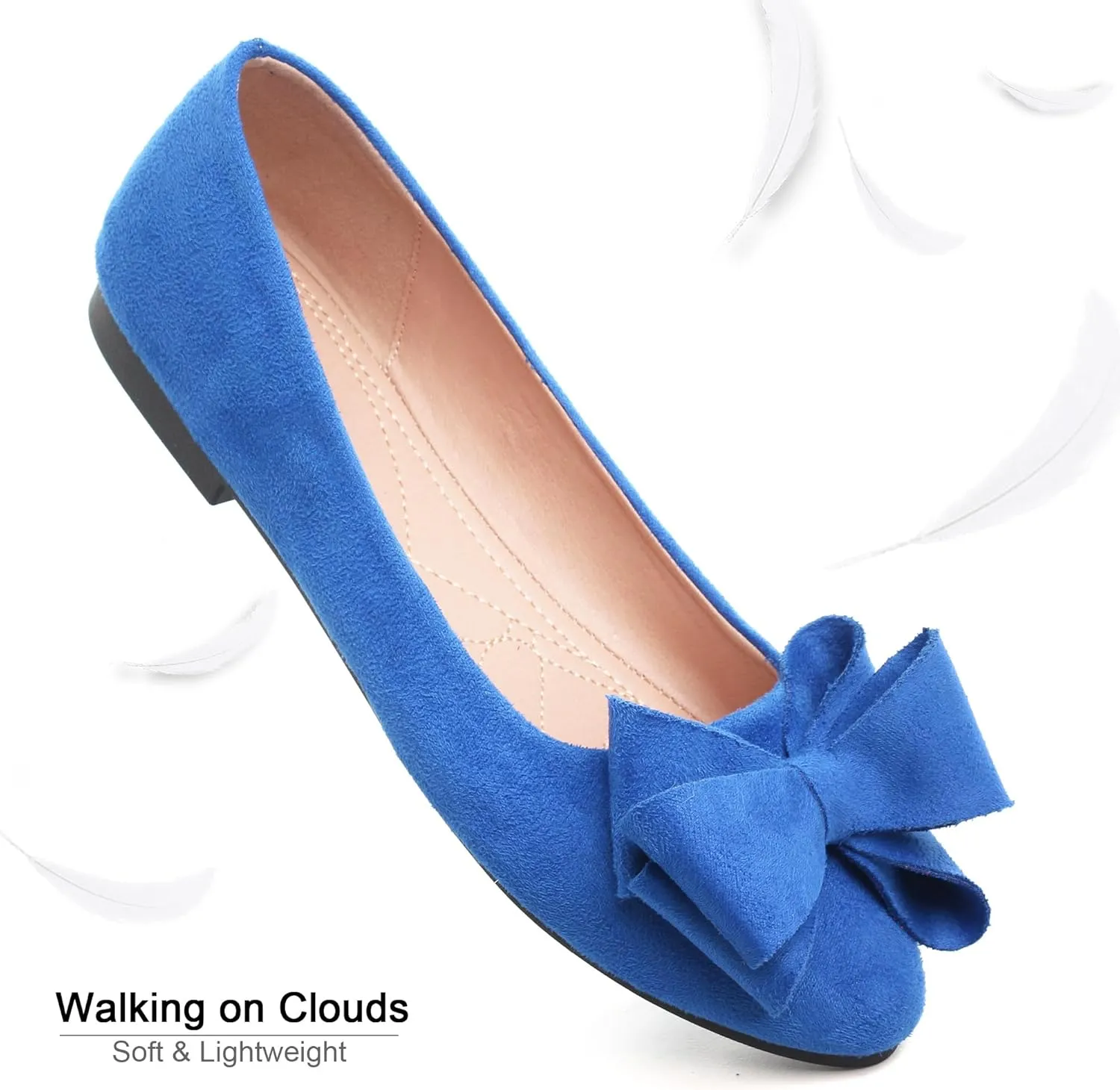Dear Time Women's Bowknot Flats Cute Ballets Slip on Dress Shoes Casual Comfortable Shoes