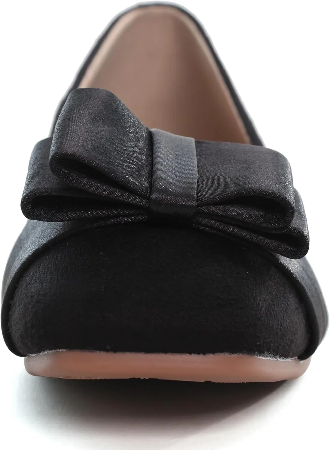 Dear Time Women's Square Toe Flats Cute Bowknot Wedding Bridal Flats Dress Shoes