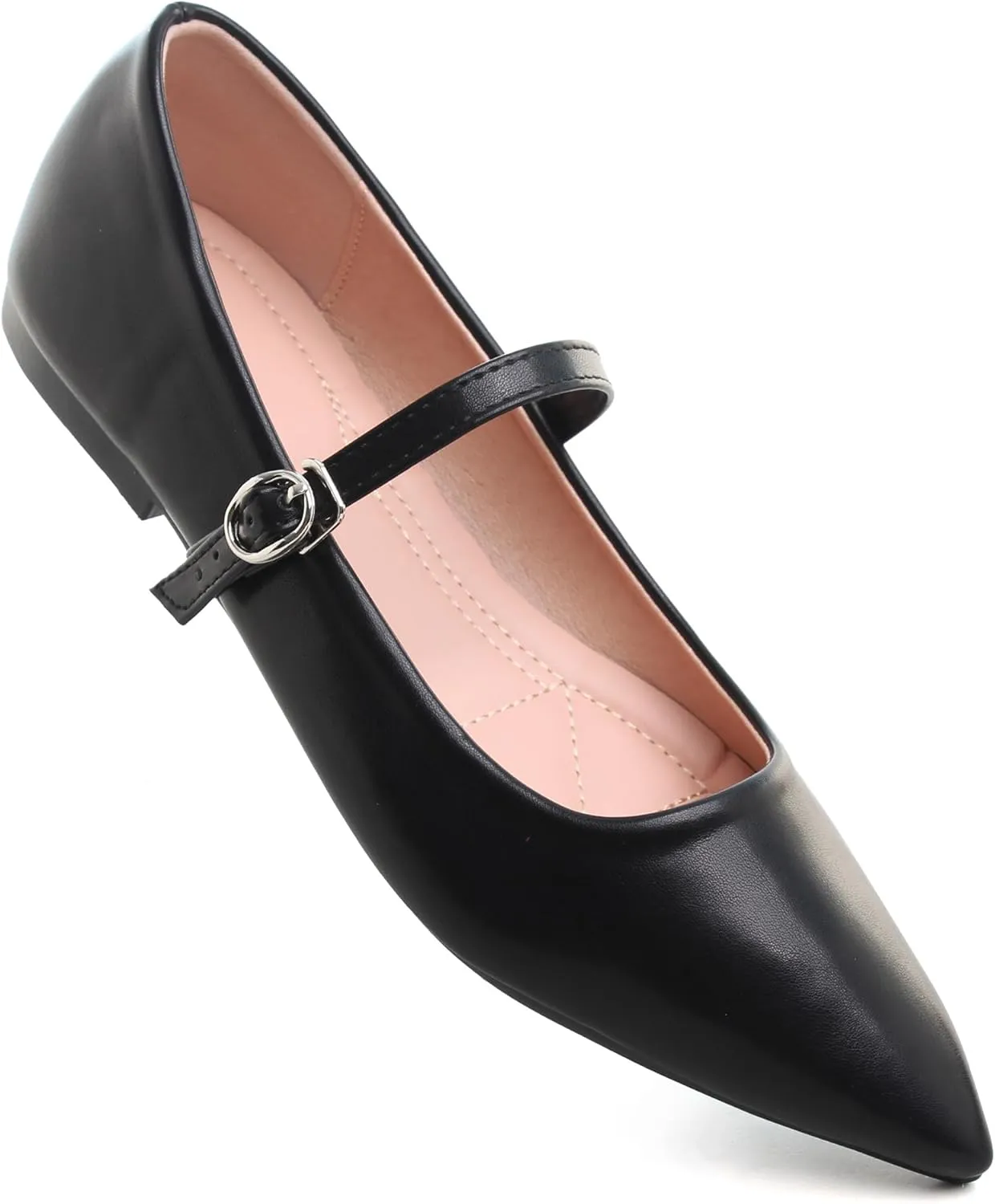 Dear Time Women's Vintage Mary Jane Shoes Ankle Strap Square Toe Flats Uniform Dress Shoes Ballet Flats