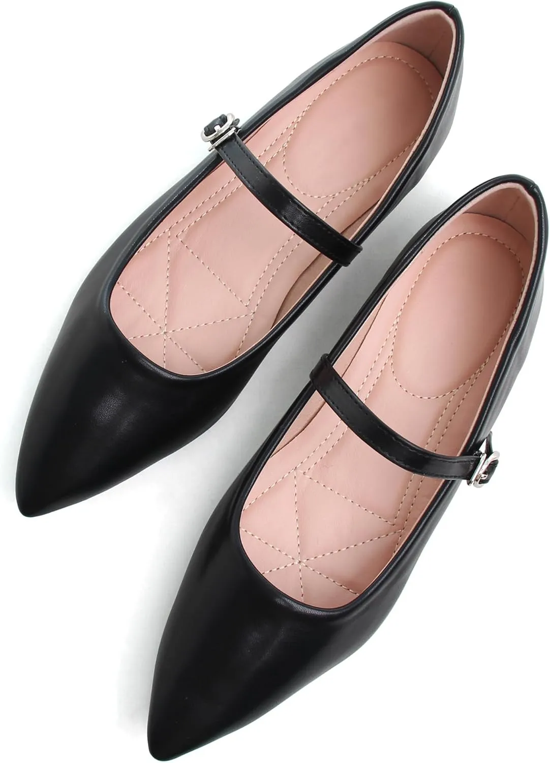 Dear Time Women's Vintage Mary Jane Shoes Ankle Strap Square Toe Flats Uniform Dress Shoes Ballet Flats