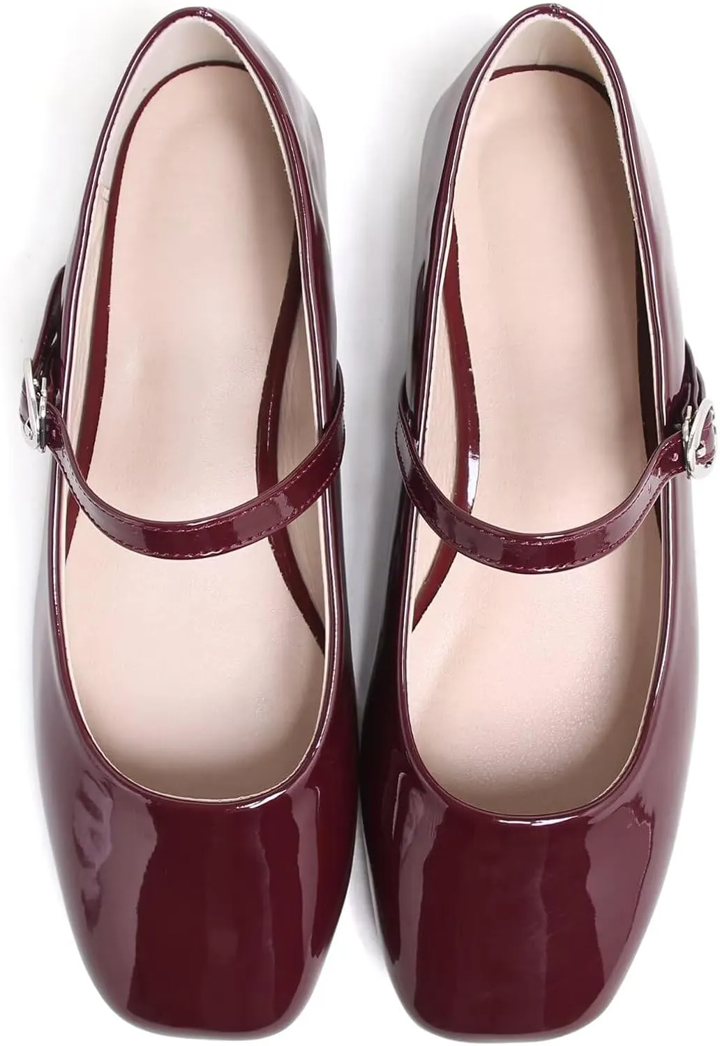 Dear Time Women's Vintage Mary Jane Shoes Ankle Strap Square Toe Flats Uniform Dress Shoes Ballet Flats