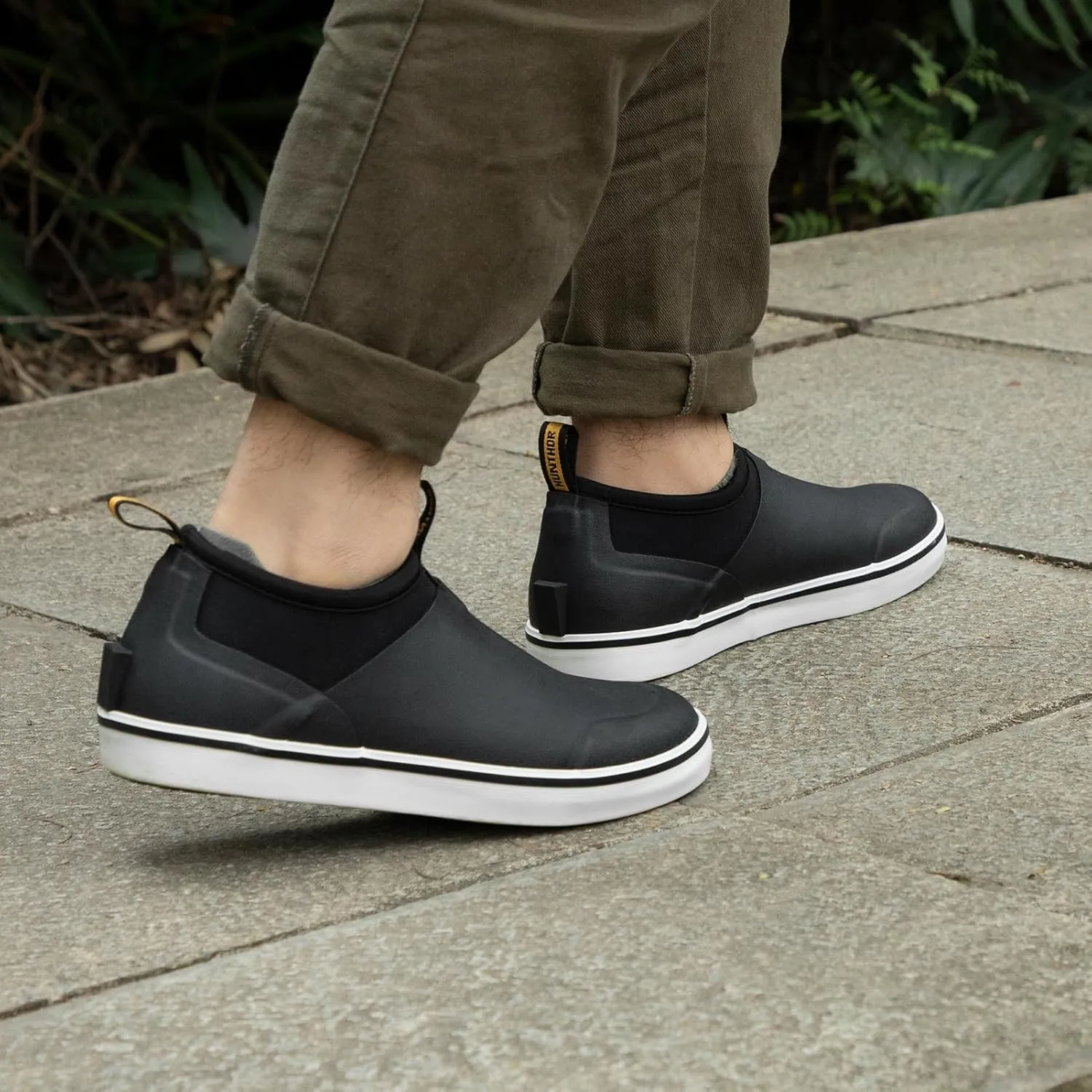 Deck Shoes Waterproof Rubber Boots with Non-Slip Rain Shoes for Fishing, Boating, Gardening, Walking - for Men