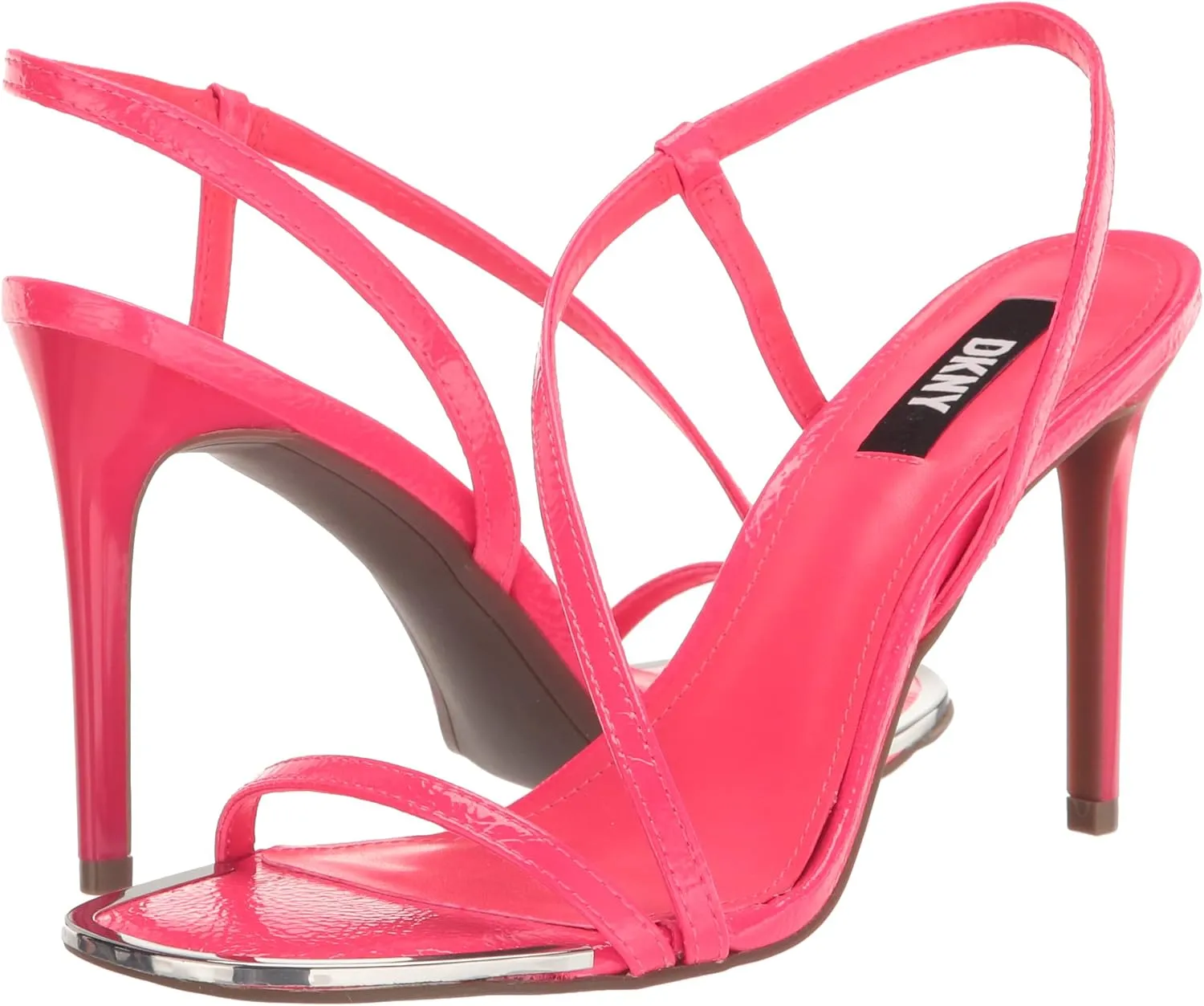 DKNY Women's Open Toe Diaganol Strap Heel Heeled Sandal