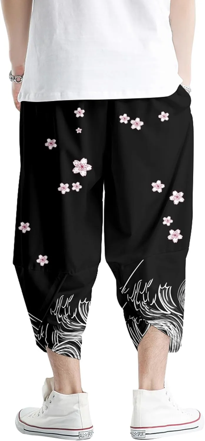 DOSLAVIDA Men's Japanese Kimono Jacket Set Stylish Open Front Coat With Shorts Chinese Style Printed Cardigan Suits