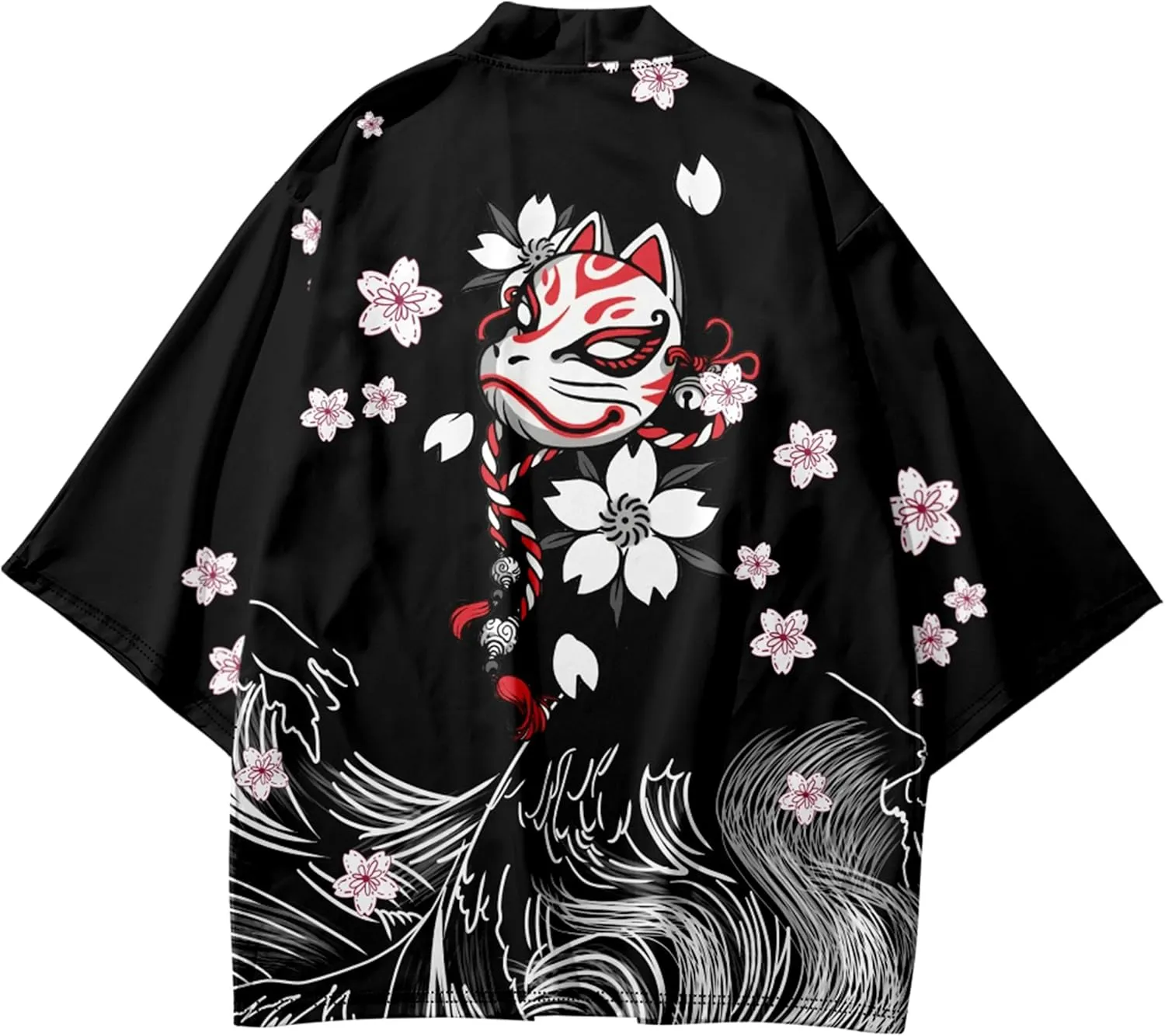 DOSLAVIDA Men's Japanese Kimono Jacket Set Stylish Open Front Coat With Shorts Chinese Style Printed Cardigan Suits