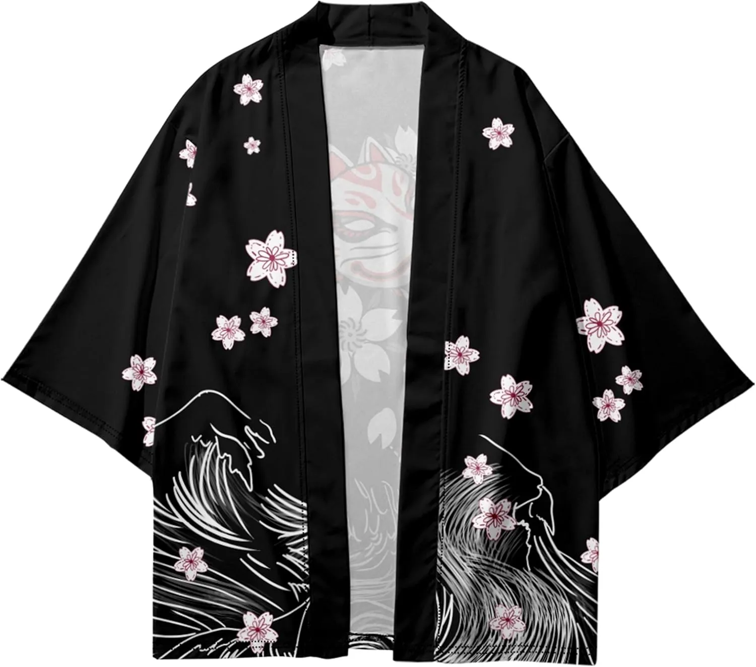 DOSLAVIDA Men's Japanese Kimono Jacket Set Stylish Open Front Coat With Shorts Chinese Style Printed Cardigan Suits