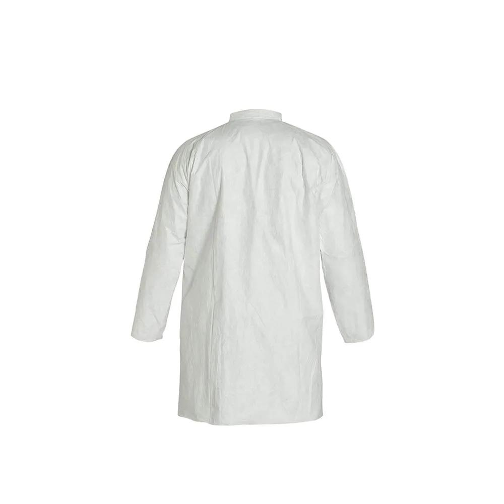 DuPont Tyvek 400 TY212S Disposable Lab Coat with Open Cuff, White, Large (Pack of 30)