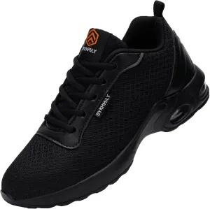 DYKHMILY Steel Toe Shoes for Men Lightweight Work Shoes Comfortable Safety Shoes Air Cushion Construction Shoes