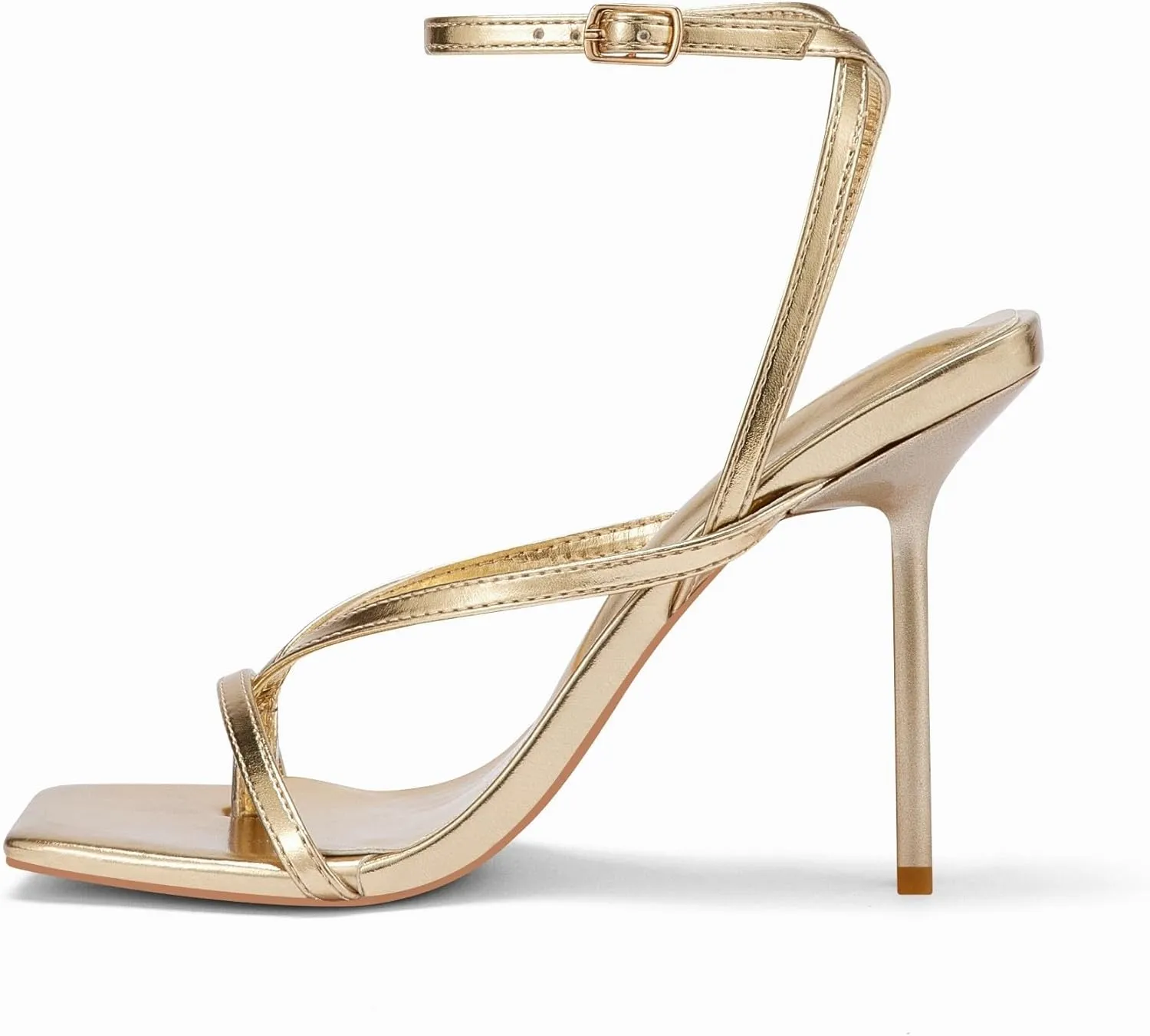 Elisabet Tang Women's Thong Heeled Open Toe Ankle Buckle Strap Heeled Sandals Stylish Dress Shoes