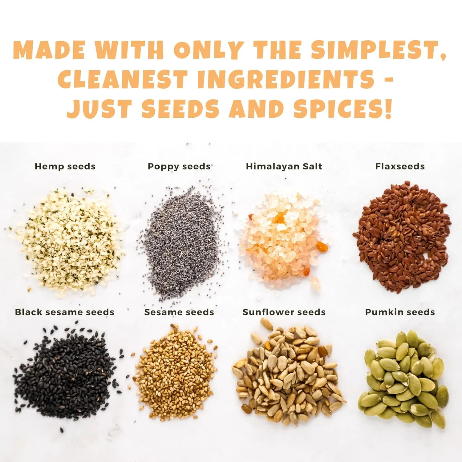ELLA’S FLATS® Everything All Seed Savory Crisps – All Natural, Gluten Free, Good Source of Protein, High Fiber, Vegan and Keto Friendly (3 Pack)