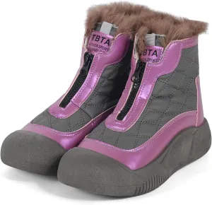 ESTAMICO Women's Snow Boots Waterproof Winter Fleece Lining Booties Anti-Slip Mid-Calf Warm Shoes