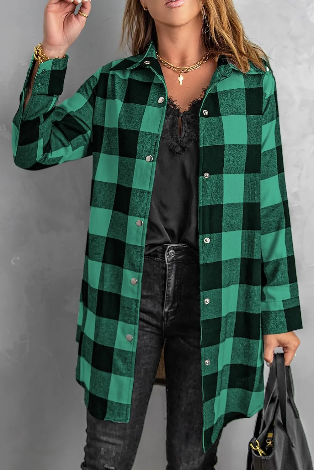 EVALESS Color Block Plaid Shacket Jacket Womens Fall Clothes Fashion Outfits