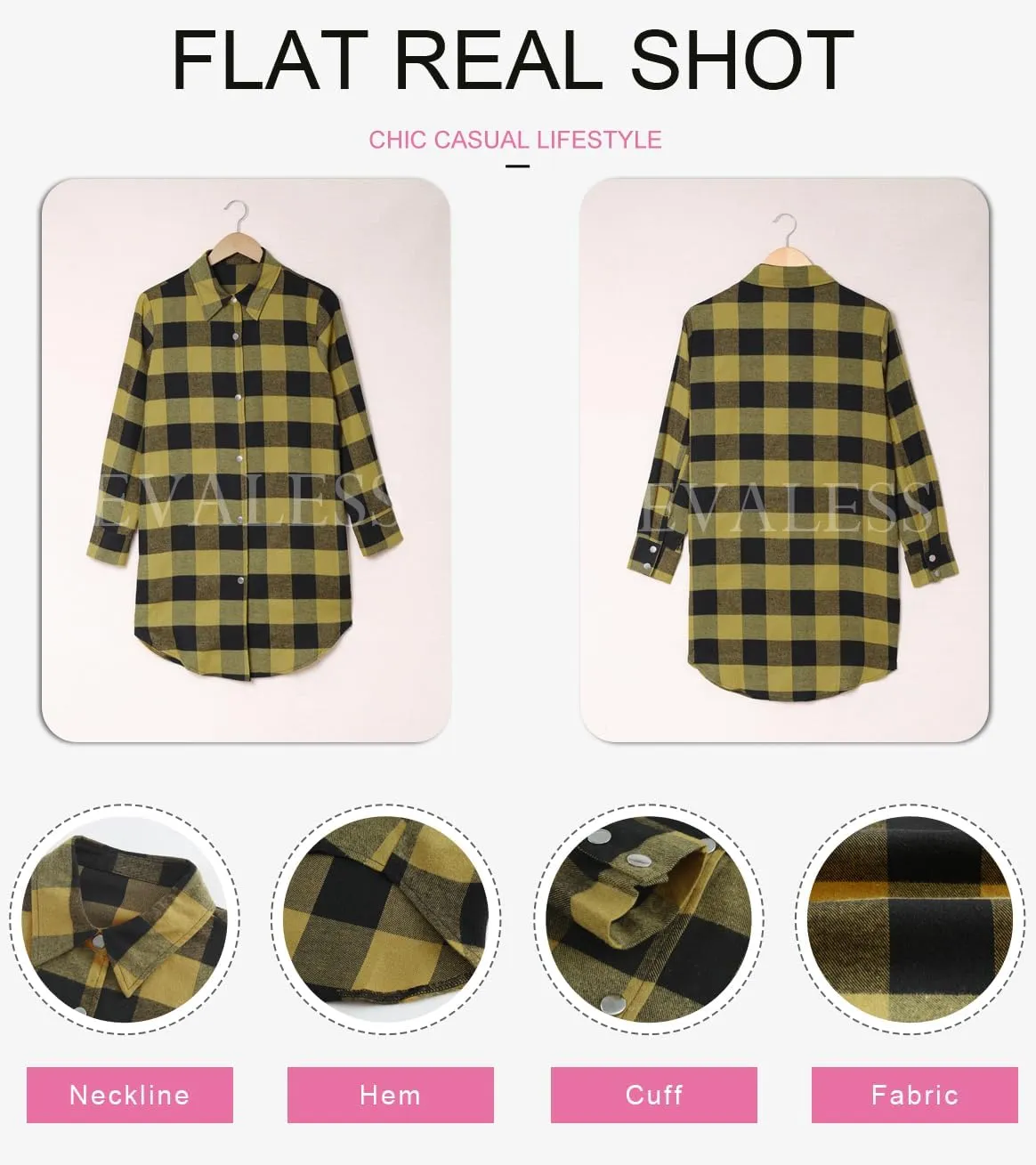 EVALESS Color Block Plaid Shacket Jacket Womens Fall Clothes Fashion Outfits