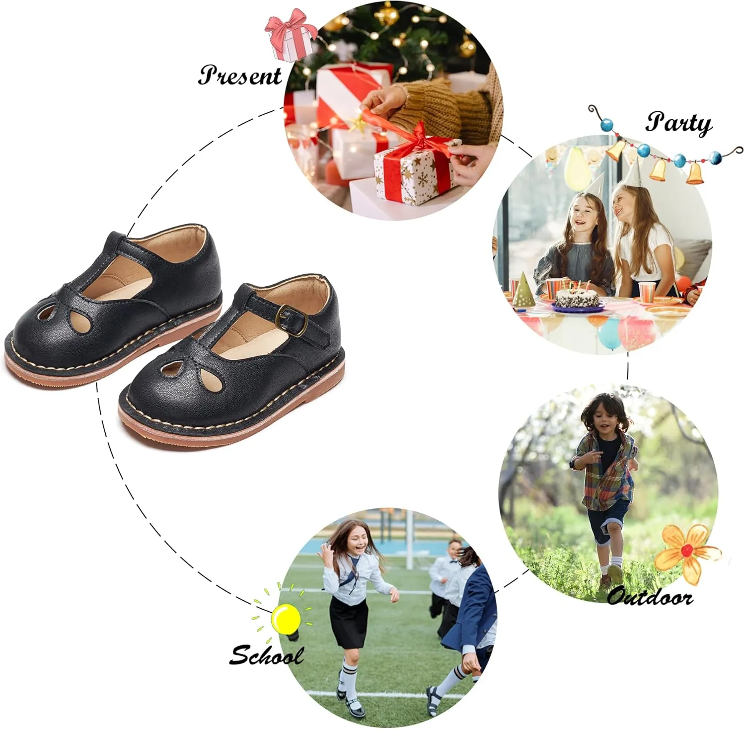 Felix & Flora Toddler Girl Mary Jane Dress Shoes - Ballet Flats for Girl Party School Shoes