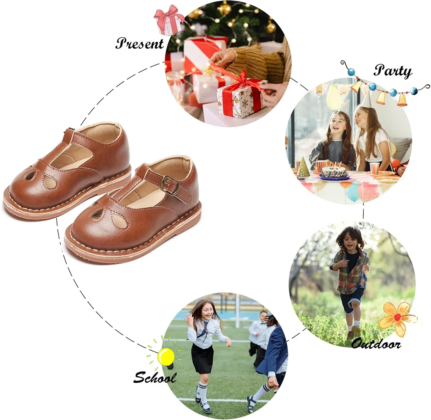 Felix & Flora Toddler Girl Mary Jane Dress Shoes - Ballet Flats for Girl Party School Shoes