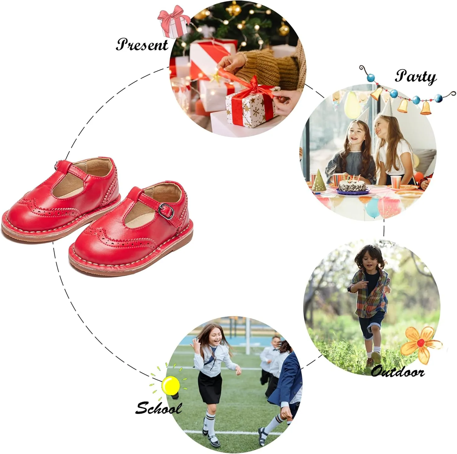 Felix & Flora Toddler Girl Mary Jane Dress Shoes - Ballet Flats for Girl Party School Shoes
