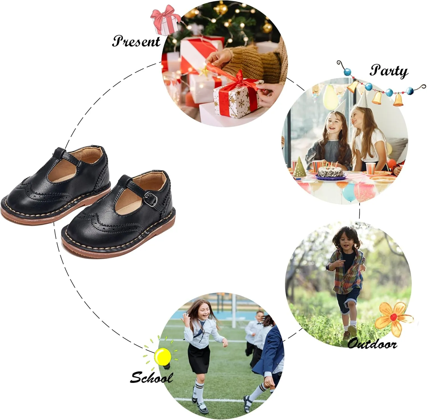 Felix & Flora Toddler Girl Mary Jane Dress Shoes - Ballet Flats for Girl Party School Shoes