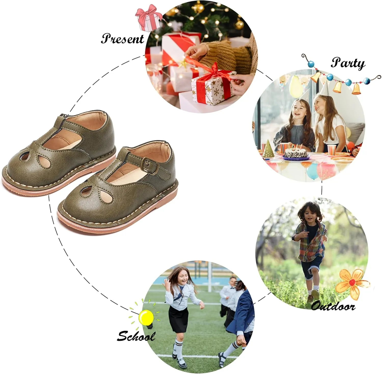 Felix & Flora Toddler Girl Mary Jane Dress Shoes - Ballet Flats for Girl Party School Shoes