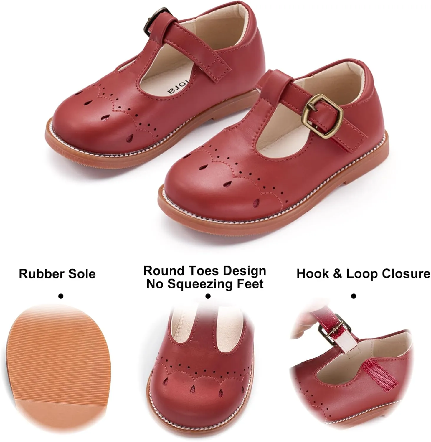 Felix & Flora Toddler Girl Mary Jane Dress Shoes - School Oxford Flats for Girl Party Shoes.