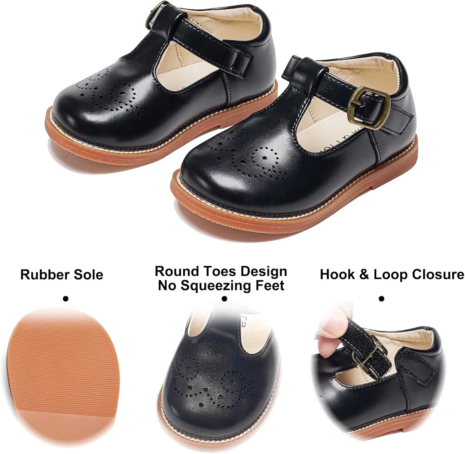 Felix & Flora Toddler Girl Mary Jane Dress Shoes - School Oxford Flats for Girl Party Shoes.