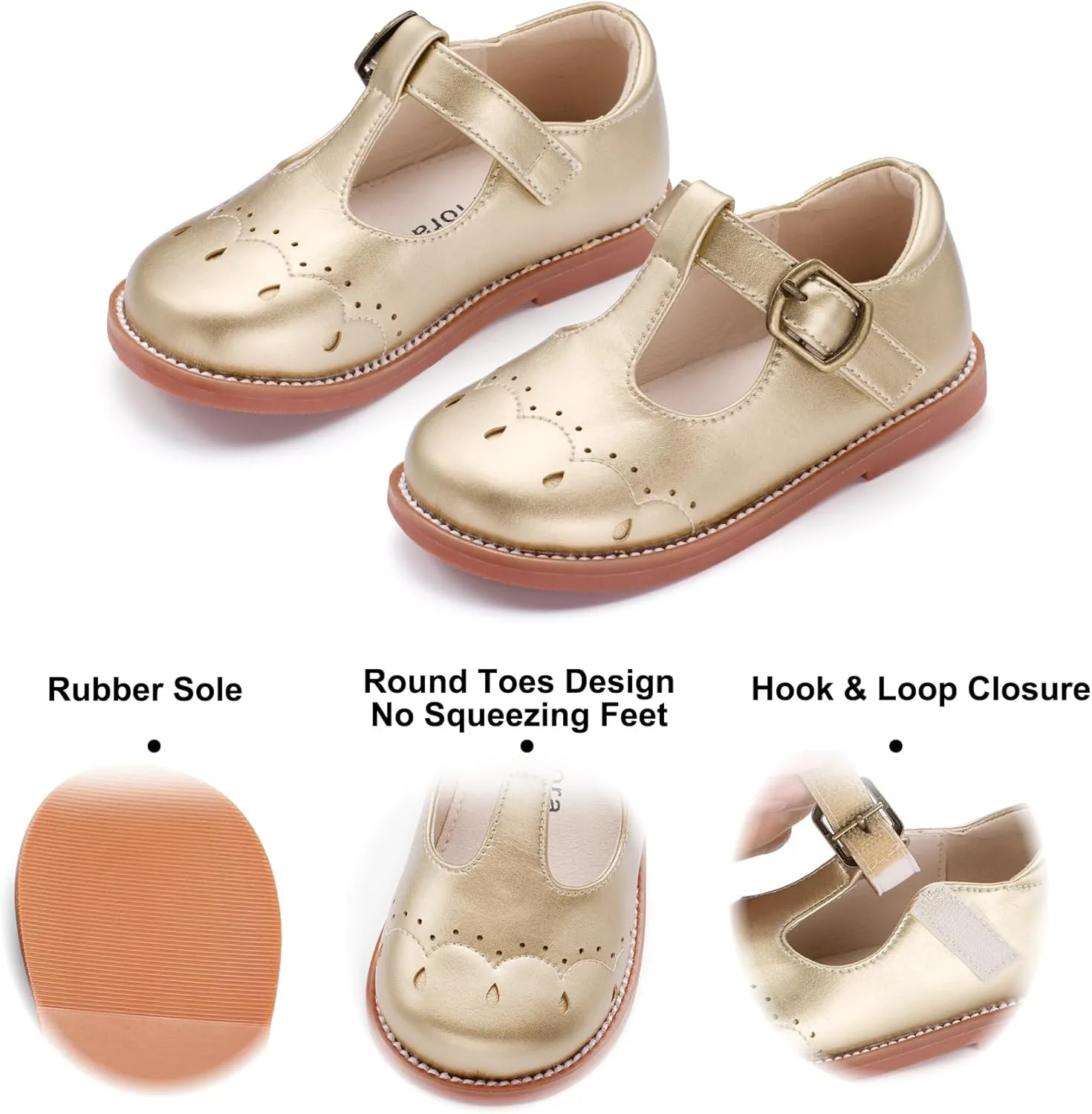 Felix & Flora Toddler Girl Mary Jane Dress Shoes - School Oxford Flats for Girl Party Shoes.