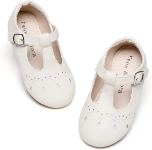 Felix & Flora Toddler Little Girl Flat Oxfords Dress Shoes - Mary Jane Princess for Girl Party School Shoes.