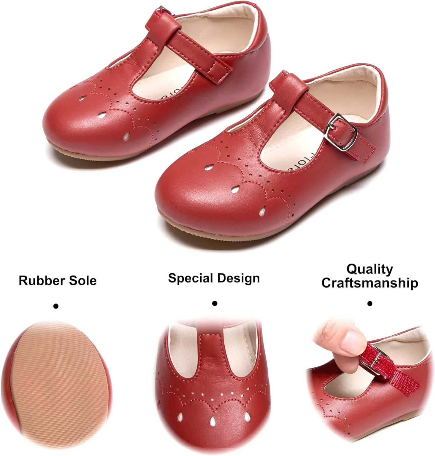 Felix & Flora Toddler Little Girl Flat Oxfords Dress Shoes - Mary Jane Princess for Girl Party School Shoes.