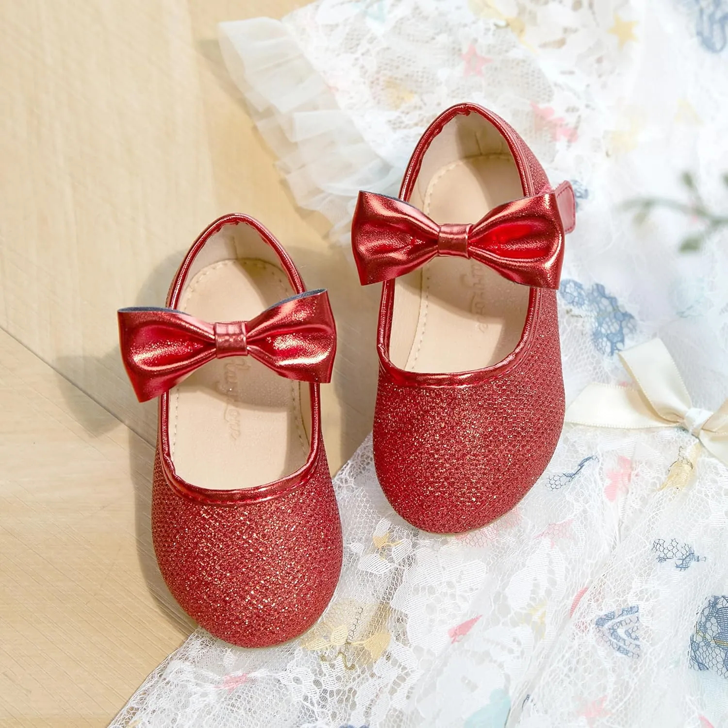 Flaryzone Toddler/Little Girls' Ballerina Flat Mary Jane Princess Dress Shoes - Wedding School Party