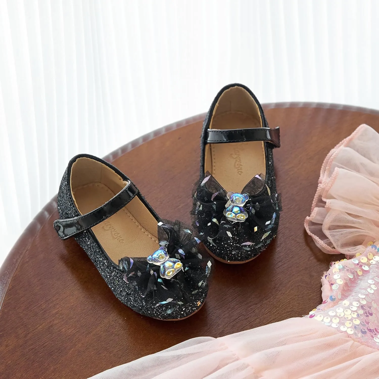Flaryzone Toddler/Little Girls' Ballerina Flat Mary Jane Princess Dress Shoes - Wedding School Party